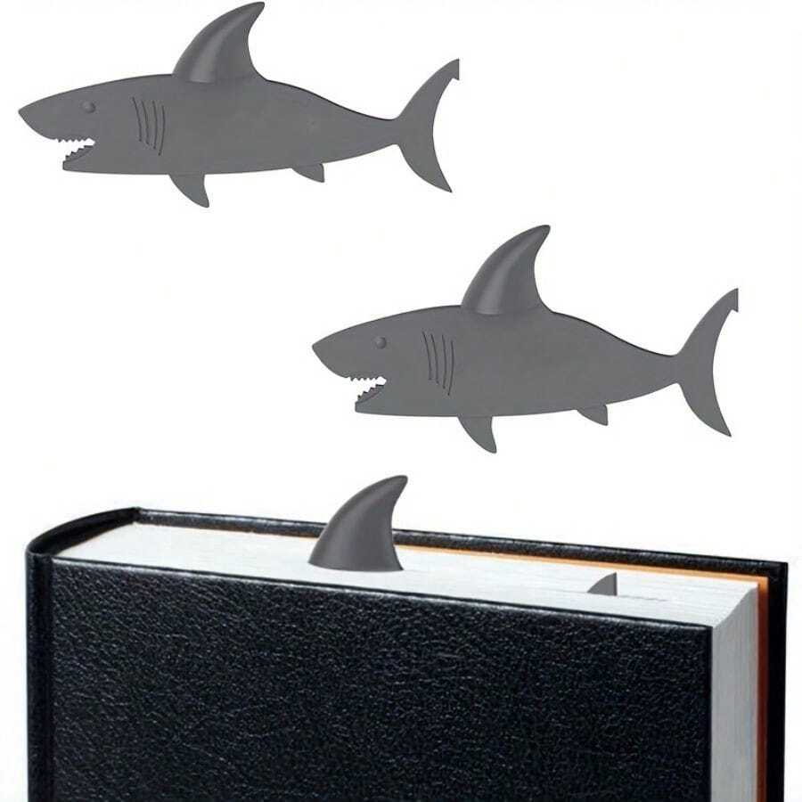 1pc 3D Shark Shaped Bookmark For Book Folder, Cute Animal Bookmark Gifts For Book Lovers - Book Marker For Reading - Book Markers With Quirky And Fun Design - Multicolor - View 1
