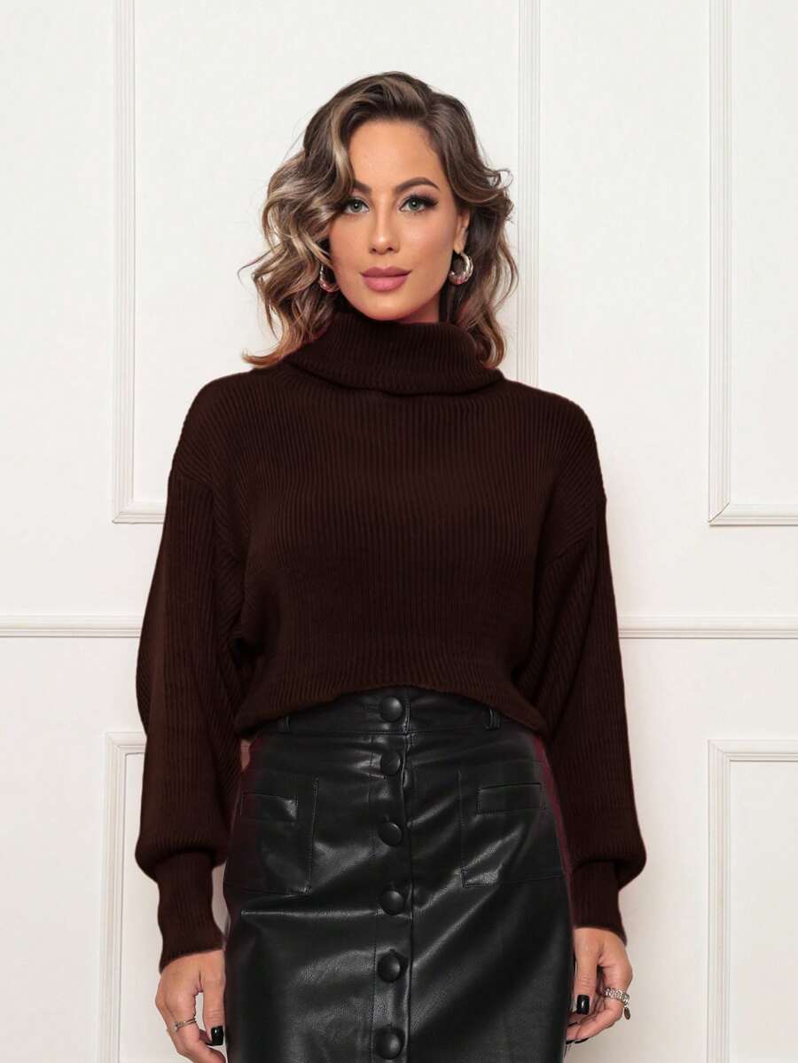Women Sweaters - Coffee Brown - View 1
