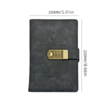 1 Pc Vintage Password Notebook With 200 Pages Of Practical Plan Book Diary Efficiency Handbook Business Meeting Minutes Available For Students/Office Back To School