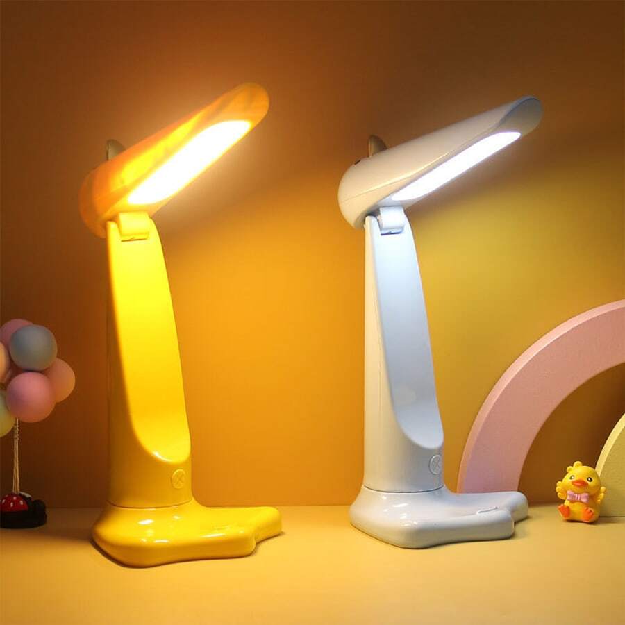 1 Đèn Sách Nhỏ Hình Chú Vịt Vui Nhộn Dễ Thương Đèn Bàn Gấp LED Có Thể Sạc Lại Đèn Bàn Nhỏ Để Bàn Đèn Ngủ Để Bàn Giá Đỡ Điện Thoại Văn Phòng Đọc Sách Di Động Dễ Thương Có Thể Điều Chỉnh Độ Sáng - ánh sáng trắng - Xem 1