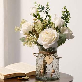 1 pezzo profumo di rose artificiali per decorazione domestica (vaso non incluso)