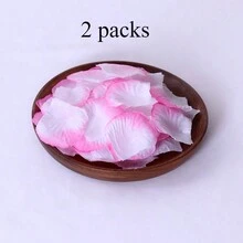 1/2 paquetes de tela no tejida apilada con pétalos de rosa, barras de boda, accesorios de celebración y flores simuladas, adecuados para fiestas, bodas, decoraciones navideñas, etc. (1 paquete/1000piezas) - Multicolor - Ver 9