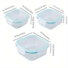 Set de recipiente de vidrio para el almuerzo para trabajadores de oficina con tapa de cuenco, contenedor de conservación de frescura - Multicolor - Ver 3