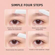 3 件套眉毛剃须刀（带盒），不锈钢脱毛剃须刀片，专业眉毛护理和剃须，男女适用 - 彩色 - 查看 5