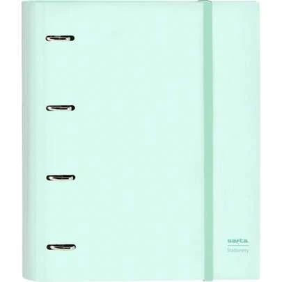  CARPETA 4 ANILLAS 35MM CON RECAMBIO SAFTA MENTA - Carpeta Anillas Licencia Oficial - Diseño Exclusivo - Ideal para Uso Diario - Material Duradero - Compatible con Hojas A4
