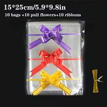 10 Túi Quà Tặng Trong Suốt In Hình Có Dây Rút, Ruy Băng Cho Đồ Uống Siêu Thị, Đồ Chơi Máy Vuốt, Túi Đựng Thuốc Và Bao Bì Nhựa Đa Năng - Túi nhựa nghệ thuật Latte - Xem 6