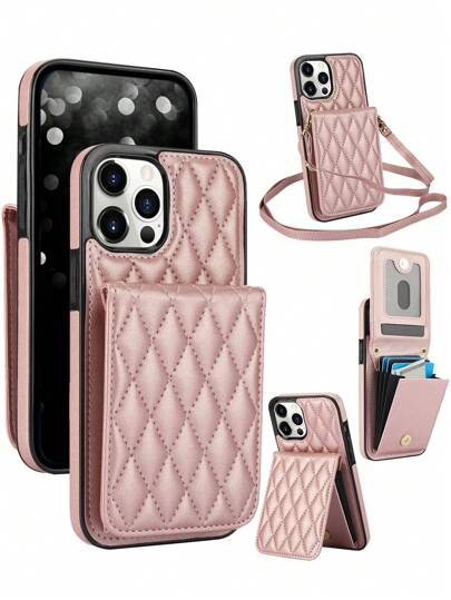 AWQUER Crossbody Phone Case Compatible With Iphone 16 15 14 Plus 13 12 Mini 11 Pro Max 8 7 Plus SE 2020 2022,PU Leather Wallet Case Compatible With Galaxy S24 S23 S22 S21 FE Note 20 Ultra 10 Plus A55 A15 A54 A14 A73 A53 A13 A72 A52 A71 A51 4G 5G Card Slot RFID Blocking Phone Bag Stand Cover