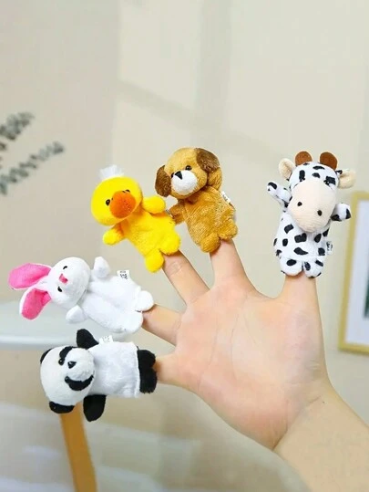 迷你动物手指木偶套装，小卡通动物手指玩具，表演派对礼物，娱乐时间，学校复活节礼物，1 件/5 件/10 件（动物风格随机），学校用品鼠木偶，动物派对，腹语木偶