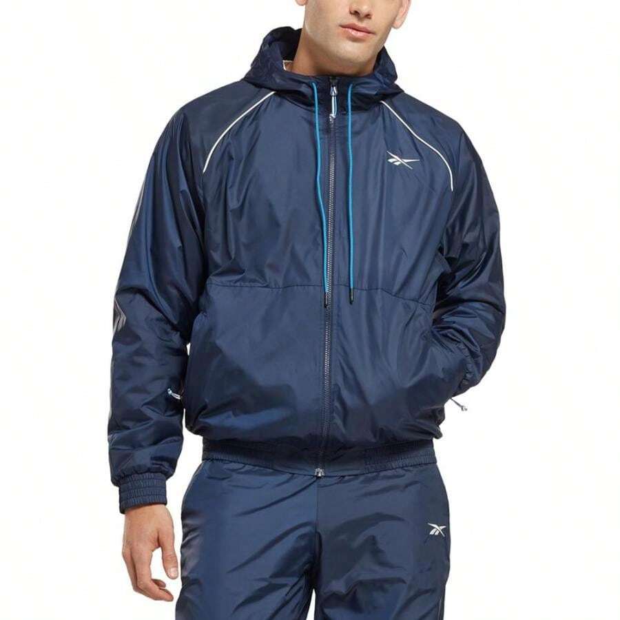 Reebok 男友风男士常规版型羊毛衬里连帽 DWR 夹克 - 向量海軍 - 查看 1