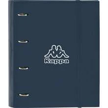 4 RING BINDER 35MM WITH REPLACEMENT KAPPA "DARK NAVY" - Officially Licensed Ring Binder - Exclusive Design - Ideal For Daily Use - Durable Material - Compatible With A4 Sheets - Multicolor - View 1