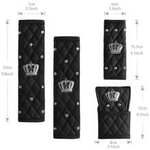 Universal Car Seat Belt Cover Hand Brake Gear Cover Shoulder Protection Cover Set Bling Rhinestones Leather Belt Sheath For All Cars - Multicolor - View 10