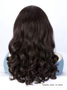 Yaki Cury Wave Ponytail Extension Drawstring Ponytail For Women Synthetic Long Curly Wave Pony Tails Hair Extensions Clip In Ponytail 16 Inch Hairpiece - Coffee Brown - View 2