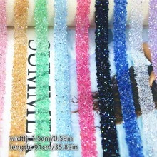 Dây viền đính đá nhựa tự dính nhiều màu, dài 1 thước Anh, dùng để trang trí quần áo/túi xách/giày dép, đồ dùng thủ công tự làm. - Nhiều màu - Xem 2