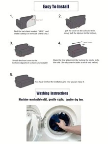 1 件花卉高弹力沙发套套装，包括 1 件沙发套和 1 个装饰枕套（无枕芯），现代不对称图案设计，适用于单人、双人和三人座沙发 - 彩色 - 查看 4