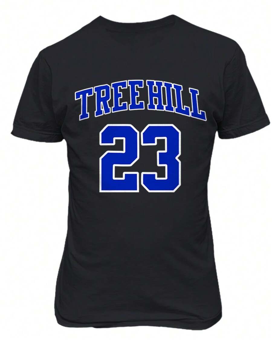 Ravens Basketball Movie #23 Nathan Scott One Tree Hill Jersey Style Unisex T-Shirt - Black - View 1