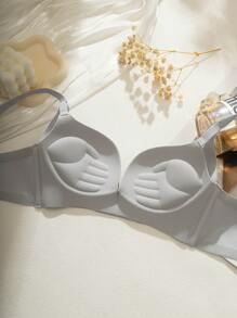 Áo lót nâng ngực Super Cleavage dành cho nữ màu xanh nhạt, cỡ cúp nhỏ mang lại vẻ ngoài ngực lớn hơn - Màu xanh nhạt - Xem 2