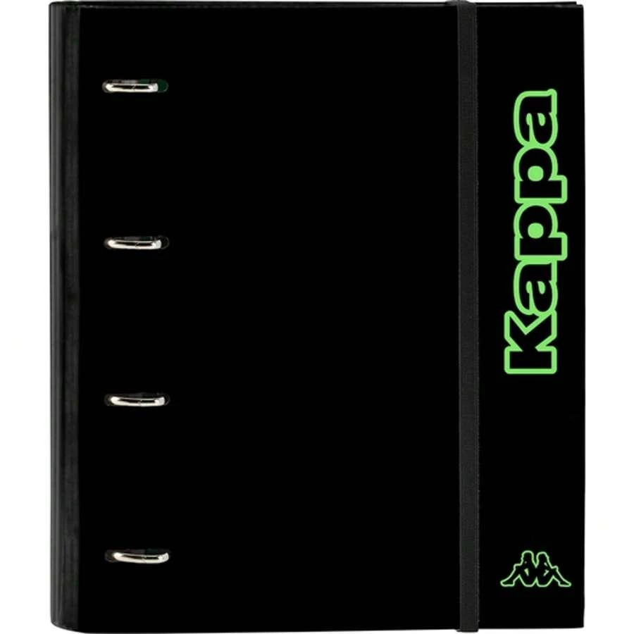 4 RING BINDER 35MM WITH REPLACEMENT KAPPA "BLACK" - Officially Licensed Ring Binder - Exclusive Design - Ideal For Daily Use - Durable Material - Compatible With A4 Sheets - Multicolor - View 1