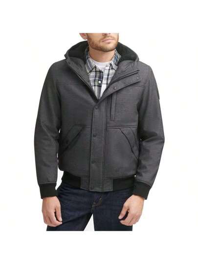 Men's Soft Shell Sherpa Lined Hooded Jacket