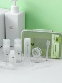 10入組不漏水旅行瓶子套裝分裝瓶，便攜式化妝品包裝噴霧瓶、乳液瓶、面部清潔露、沐浴露分裝瓶空化妝品噴霧瓶，用於儲存乳液、洗髮水、護膚霜和肥皂透明化妝品容器，方便整潔地儲存旅行配件 - 彩色 - 查看 2