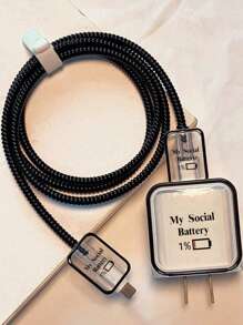 5pcs Fun Cartoon Charger Cable Protectors Compatible With Apple 14ProMax, To Protect Data Cable From Bending And 20W Fast Charging Charger, With Cable Winder And Protector String - Multicolor - View 14