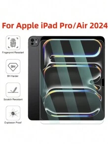 1 pièce Protecteur d'écran en verre trempé haute définition, haute transparence, résistant aux rayures, anti-chute, couvrant tout l'écran, anti-traces de doigts, tactile sensible. Compatible avec iPad. Cadeau pour anniversaire, famille, amis. Accessoires pour tablette. - Transparent - Voir 4