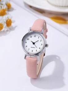 1入時尚簡約女士手表，休閑日常復古時尚皮革帶石英表，新配件 - 彩色 - 查看 12
