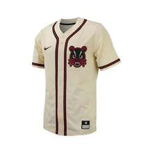 Jersey de béisbol con botones completos, réplica de los Cincinnati Bearcats, de estilo novio, para hombre, natural - Natural - Ver 4