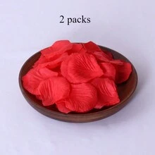 1/2 paquetes de tela no tejida apilada con pétalos de rosa, barras de boda, accesorios de celebración y flores simuladas, adecuados para fiestas, bodas, decoraciones navideñas, etc. (1 paquete/1000piezas) - Multicolor - Ver 8