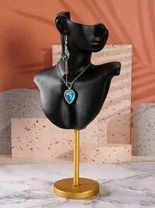1 Peça Suporte de Colar com Busto de Perfil Lateral de Resina Branca, Suporte de Brinco, Adequado como Organizador de Decoração Doméstica Pequena, Caixa de Armazenamento de Viagem, Presentes de Viagem, Volta às Aulas