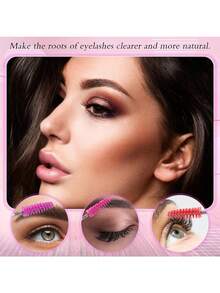 400入組一次性睫毛膏刷大量睫毛刷化妝工具睫毛棒，適用於眼睫毛延伸，眉毛梳，3.9 X 0.2 X 0.3英寸（五顏六色） - 彩色 - 查看 4