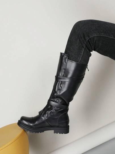 Perfect With Jeans, Medieval Steampunk Cosplay Long Black Boots Pirate Shoes Carnival Party Fancy Men's Halloween Knight Boots Dress