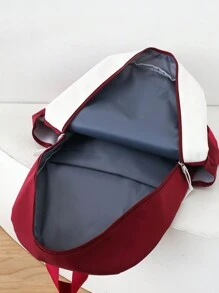四件套多功能校園風背包組，包括背包、斜跨包、筆袋和手提袋 - 紅色 - 查看 8