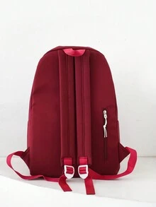 四件套多功能校園風背包組，包括背包、斜跨包、筆袋和手提袋 - 紅色 - 查看 7