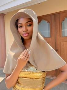 1 Stück Damen Strandhut mit Rundkopf-Design, große Krempe, buntes, gebogenes Design, großer Rundschnalle, modischer Lässig-Stil für Strand, Sonnen- und UV-Schutz, geeignet für tägliche Reisen, Sport und Urlaub - Verschiedenfarbig - Übersicht 9