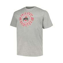 Champion Áo thun nam màu xám Heather bang Ohio Buckeyes áo thun có logo hình tròn to và cao - Heather Gray - Xem 3