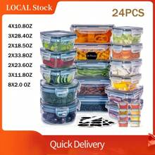 48 Piece Plastic Food Storage Container Set With 24 Containers And 24 Lids For Kitchen Pantry Organization And Meal Prep