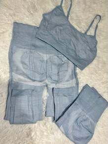 Women Sports Sets - 淺藍色 - 查看 2