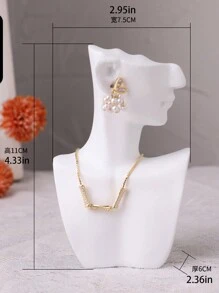 1 Peça Suporte de Colar com Busto de Perfil Lateral de Resina Branca, Suporte de Brinco, Adequado como Organizador de Decoração Doméstica Pequena, Caixa de Armazenamento de Viagem, Presentes de Viagem, Volta às Aulas