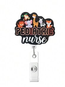 可愛亞克力護士工牌收回式工牌夾，帶夾子的工牌收回式夾子，有趣的護理工牌卷軸，適用於學生商務會議學校辦公室，3.2*1.285英寸 - Color 2 - 查看 8