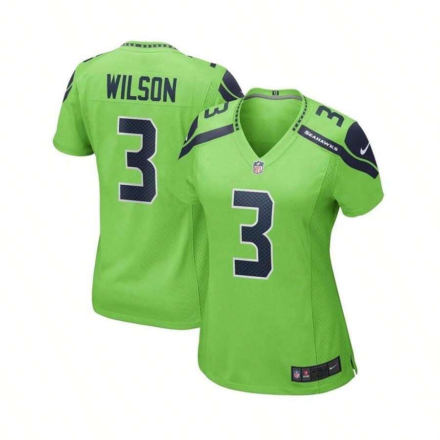 Nike 女士 Russell Wilson 霓虹绿色西雅图海鹰队替补比赛球衣 - 霓虹綠 - 查看 1
