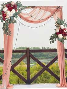 2-Piece Classic Floral Swags- Artificial White Flower Decor With Plastic Greenery For Wedding Arch, Reception & Home-Versatile For Easter, Thanksgiving.Valentine's., Valentine Day, Gift Gifts Birthday Graduation