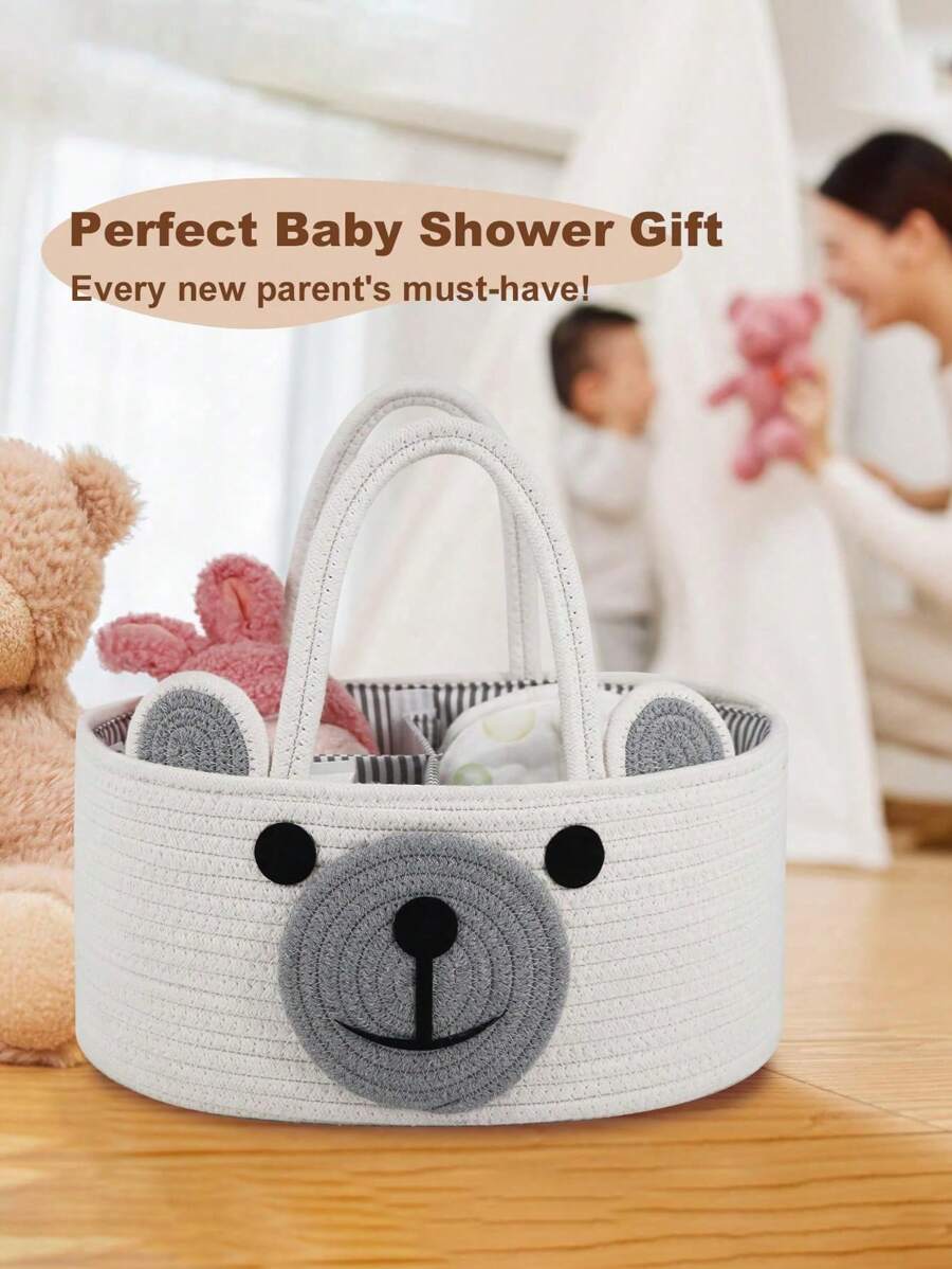 Canasto para pañales, Búsqueda de registro de bebé, Esenciales para recién nacidos, Canasta de almacenamiento para bebé con asas resistentes, Organizador portátil grande para almacenamiento de pañales, Canasta para guardería, Bolsa MAMA - Multicolor - Ver 1