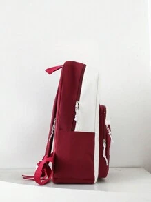 Versatile 4Pcs Backpack Set Including Double Shoulder Bag, Crossbody Bag, Pencil Case, And Study Bag In College Style - Red - View 6