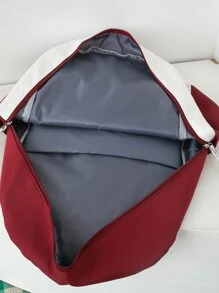 Versatile 4Pcs Backpack Set Including Double Shoulder Bag, Crossbody Bag, Pencil Case, And Study Bag In College Style - Red - View 4