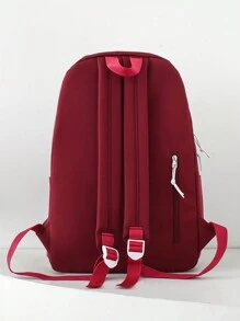 Versatile 4Pcs Backpack Set Including Double Shoulder Bag, Crossbody Bag, Pencil Case, And Study Bag In College Style - Red - View 7