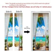 3D Forest Door Sticker Vinyl Wallpaper Self-Adhesive DIY For Dream Animal Bedroom Study Decoration Home Design Decal Murals, Stickers, Wall Decal, Vinly Decal For Home Decorations, Spring Decoration Items Refresh Your Home, Rama Decoration Stickers Gifts Birthday Graduation