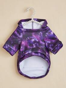 1件裝南瓜蜘蛛網女巫寵物服裝，適用狗與貓，小至大品種，冬季連帽帽套 - 彩色 - 查看 5