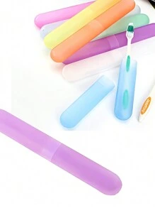 3 pièces/5 pièces Étui à brosse à dents mélangé, portable, couvercle de brosse à dents, support, soins d'hygiène bucco-dentaire, fournitures de plein air, couleur aléatoire pour étuis de brosse à dents de voyage, randonnée, camping, couvertures de protection, convient pour l'organisateur de salle de bain de voyage, articles ménagers, fournitures scolaires, articles scolaires pour dortoir universitaire, étuis de brosse à dents, brosse à dents, protecteur de brosse à dents pour voyage, articles de toilette de voyage, accessoires de voyage, vacances, indispensables d'été, mini parfum pour femmes, parfum pour hommes, parfum, bouteille de plage