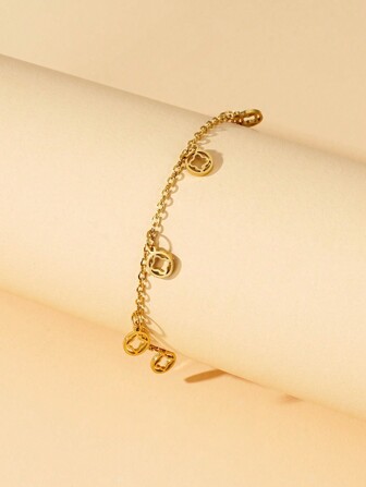 1pc European And American INS Style Four-Leaf Clover Accessory 18K Gold Minimalist Design Versatile Women's Bracelet Valentines,Mom,Mother,Mother's Day,Gift