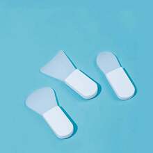 3入組矽膠臉部面膜掃套裝（扇形、舌形和平面頭），迷你臉部泥面膜美容工具，短柄化妝刷，混合應用器 - 彩色 - 查看 9